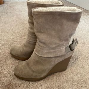 Nine West Suede Boots, Size 8.5, Beige